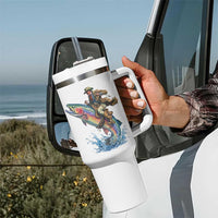 Vintage Cowboy Riding Rainbow Trout Tumbler With Handle Funny Fishing Western Rodeo
