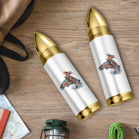 Vintage Cowgirl Riding Rainbow Trout Bullet Tumbler Funny Fishing Western Rodeo