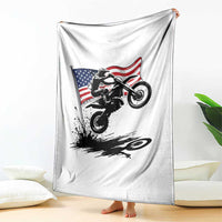 Dirt Bike American Flag Motocross Throw Blanket - Wonder Print Shop