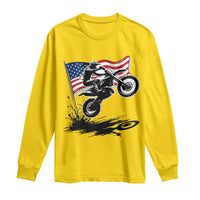 Dirt Bike American Flag Motocross Long Sleeve Shirt - Wonder Print Shop