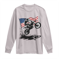 Dirt Bike American Flag Motocross Long Sleeve Shirt - Wonder Print Shop
