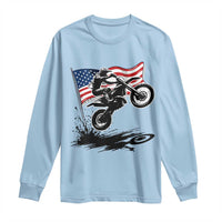 Dirt Bike American Flag Motocross Long Sleeve Shirt - Wonder Print Shop