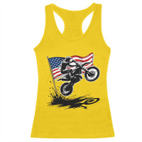 Dirt Bike American Flag Motocross Racerback Tank Top - Wonder Print Shop
