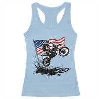 Dirt Bike American Flag Motocross Racerback Tank Top - Wonder Print Shop