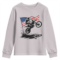 Dirt Bike American Flag Motocross Youth Sweatshirt - Wonder Print Shop