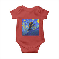 Bigfoot Dirt Bike Sasquatch Baby Onesie Starry Night Van Gogh Biker - Wonder Print Shop
