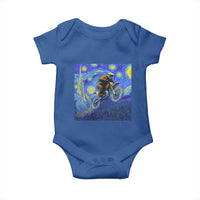 Bigfoot Dirt Bike Sasquatch Baby Onesie Starry Night Van Gogh Biker - Wonder Print Shop