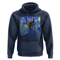 Bigfoot Dirt Bike Sasquatch Hoodie Starry Night Van Gogh Biker - Wonder Print Shop