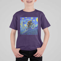 Bigfoot Dirt Bike Sasquatch T Shirt For Kid Starry Night Van Gogh Biker - Wonder Print Shop