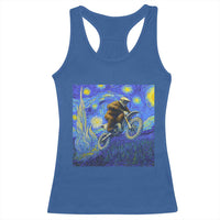 Bigfoot Dirt Bike Sasquatch Racerback Tank Top Starry Night Van Gogh Biker - Wonder Print Shop