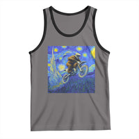 Bigfoot Dirt Bike Sasquatch Tank Top Starry Night Van Gogh Biker - Wonder Print Shop