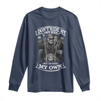 African American Motorcycle Long Sleeve Shirt Skeleton Biker - Wonder Print Shop