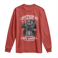 African American Motorcycle Long Sleeve Shirt Skeleton Biker - Wonder Print Shop