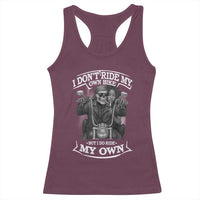 African American Motorcycle Racerback Tank Top Skeleton Biker - Wonder Print Shop