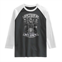 African American Motorcycle Raglan Shirt Skeleton Biker - Wonder Print Shop