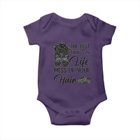 Funny Biker Woman Baby Onesie The Best Things In Life Mess Up Your Hair - Wonder Print Shop