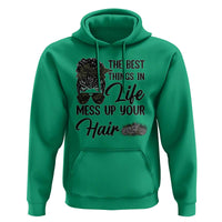 Funny Biker Woman Hoodie The Best Things In Life Mess Up Your Hair - Wonder Print Shop