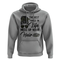 Funny Biker Woman Hoodie The Best Things In Life Mess Up Your Hair - Wonder Print Shop