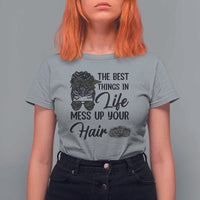 Funny Biker Woman T Shirt For Women The Best Things In Life Mess Up Your Hair - Wonder Print Shop