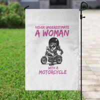 Funny Biker Woman Garden Flag Never Underestimate A Women On A Motorcycle - Wonder Print Shop