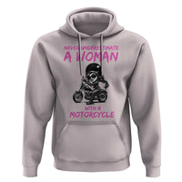 Funny Biker Woman Hoodie Never Underestimate A Women On A Motorcycle - Wonder Print Shop
