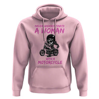 Funny Biker Woman Hoodie Never Underestimate A Women On A Motorcycle - Wonder Print Shop