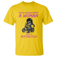 Funny Biker Woman T Shirt Never Underestimate A Women On A Motorcycle - Wonder Print Shop