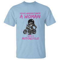 Funny Biker Woman T Shirt Never Underestimate A Women On A Motorcycle - Wonder Print Shop