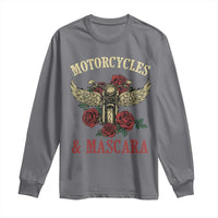 Motorcycle Women Biker Long Sleeve Shirt Motorcycles And Mascara Roses - Wonder Print Shop