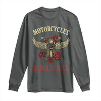 Motorcycle Women Biker Long Sleeve Shirt Motorcycles And Mascara Roses - Wonder Print Shop