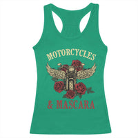 Motorcycle Women Biker Racerback Tank Top Motorcycles And Mascara Roses - Wonder Print Shop