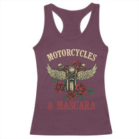 Motorcycle Women Biker Racerback Tank Top Motorcycles And Mascara Roses - Wonder Print Shop