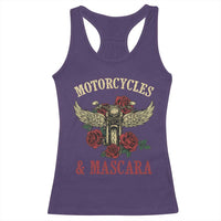 Motorcycle Women Biker Racerback Tank Top Motorcycles And Mascara Roses - Wonder Print Shop