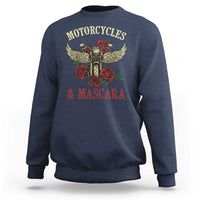 Motorcycle Women Biker Sweatshirt Motorcycles And Mascara Roses - Wonder Print Shop