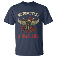 Motorcycle Women Biker T Shirt Motorcycles And Mascara Roses - Wonder Print Shop
