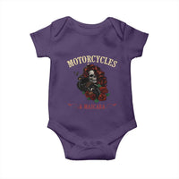 Skeleton Motorcycle Biker Baby Onesie Motorcycles And Mascara Roses - Wonder Print Shop