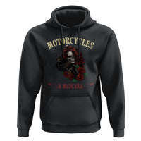 Skeleton Motorcycle Biker Hoodie Motorcycles And Mascara Roses - Wonder Print Shop