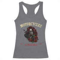 Skeleton Motorcycle Biker Racerback Tank Top Motorcycles And Mascara Roses - Wonder Print Shop