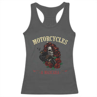 Skeleton Motorcycle Biker Racerback Tank Top Motorcycles And Mascara Roses - Wonder Print Shop