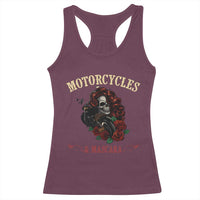 Skeleton Motorcycle Biker Racerback Tank Top Motorcycles And Mascara Roses - Wonder Print Shop