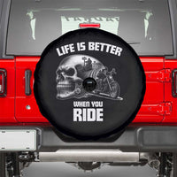 Funny Biker Skeleton Motorcycle Rider Spare Tire Cover Life Is Better When You Ride - Wonder Print Shop