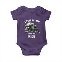 Funny Biker Skeleton Motorcycle Rider Baby Onesie Life Is Better When You Ride - Wonder Print Shop