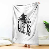 Funny Motorcycle Biker Throw Blanket Life Is Better When You Ride - Wonder Print Shop