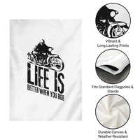 Funny Motorcycle Biker Garden Flag Life Is Better When You Ride - Wonder Print Shop