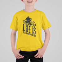 Funny Motorcycle Biker T Shirt For Kid Life Is Better When You Ride - Wonder Print Shop