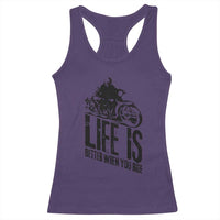 Funny Motorcycle Biker Racerback Tank Top Life Is Better When You Ride - Wonder Print Shop
