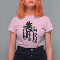 Funny Motorcycle Biker T Shirt For Women Life Is Better When You Ride - Wonder Print Shop