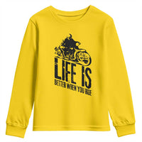 Funny Motorcycle Biker Youth Sweatshirt Life Is Better When You Ride - Wonder Print Shop