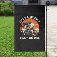 Funny Skeleton Mexican Motorcycle Biker Garden Flag Life Is A Journey Enjoy the Ride - Wonder Print Shop