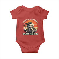 Funny Skeleton Mexican Motorcycle Biker Baby Onesie Life Is A Journey Enjoy the Ride - Wonder Print Shop